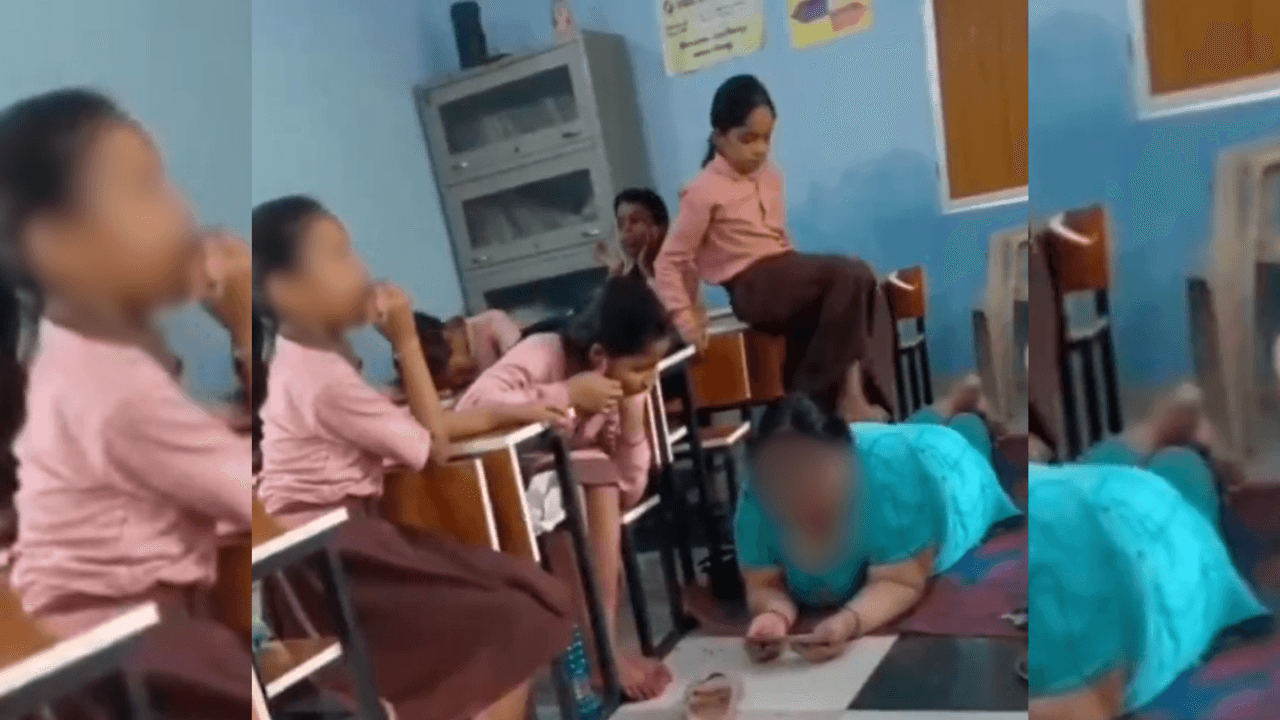 UP headmistress gets foot massage from Class 5 students during school hours, suspended
