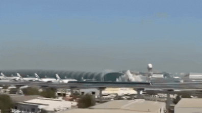 Watch: Moment Iranian drone struck Dubai International Airport's runway