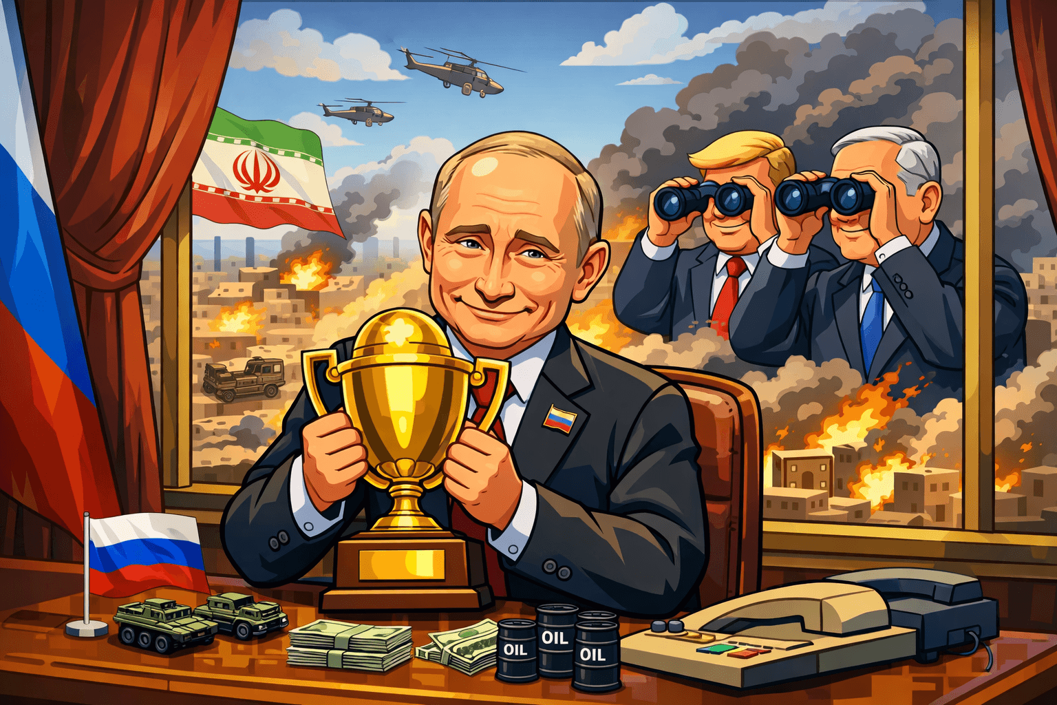 Russia, the quiet winner? How Middle East war may be boosting Putin’s war chest