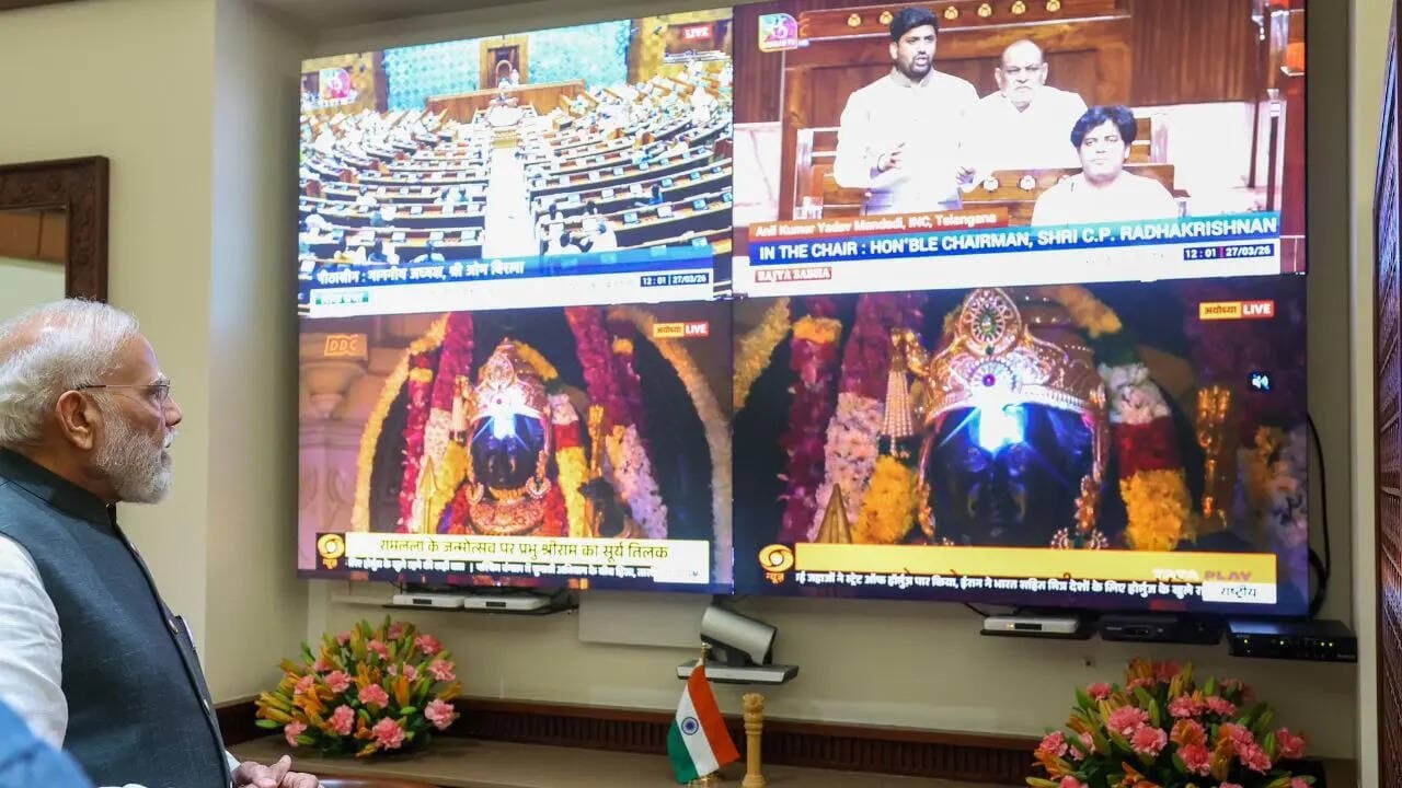PM Modi prays to Lord Ram, observes Surya Tilak ceremony at Ayodhya's Ram Mandir virtually