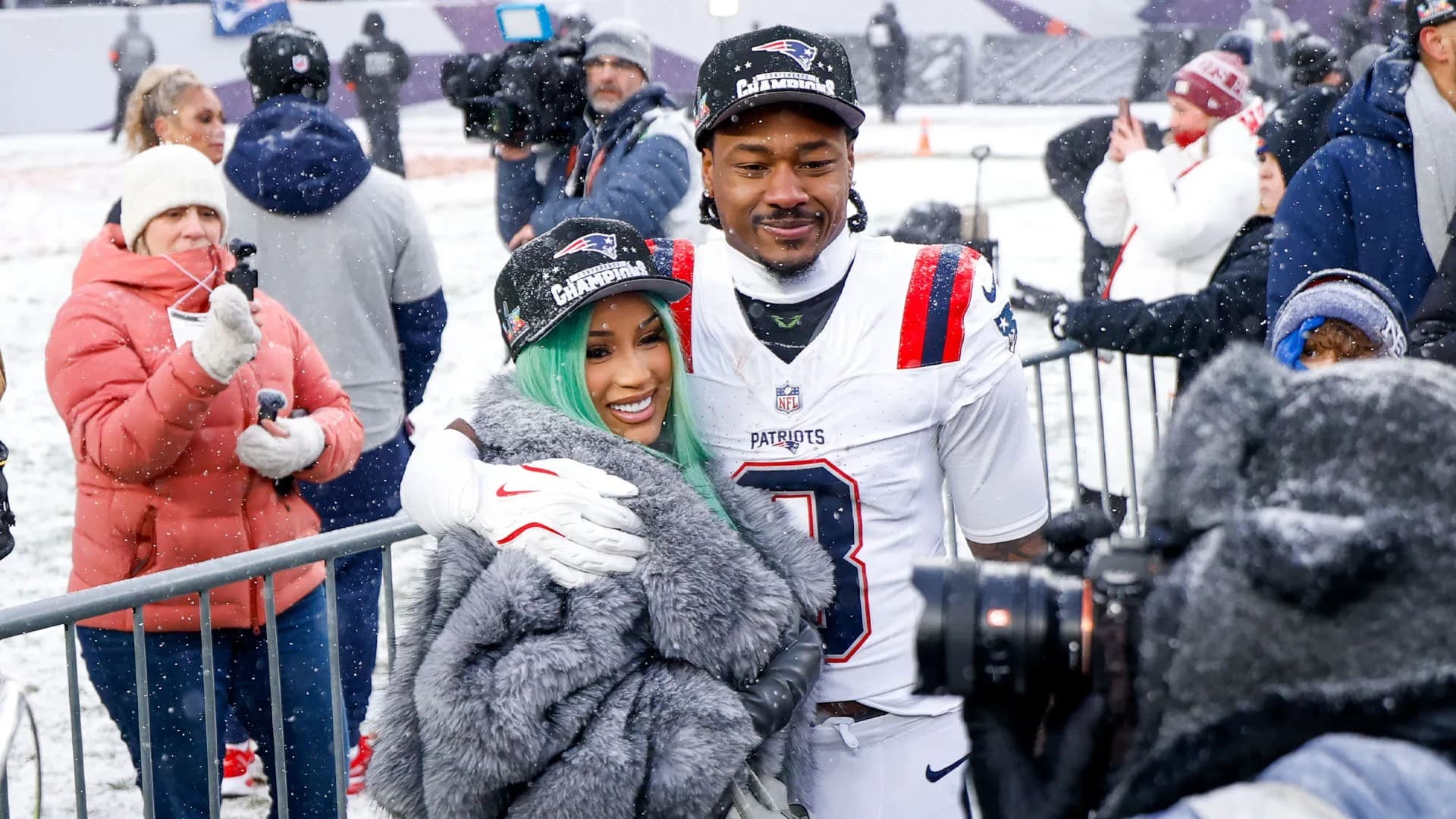Stefon Diggs spotted with model friend Pree on Super Bowl field as Cardi B goes missing after suspected split