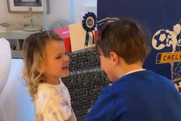 Billie Faiers shares adorable video of daughter Margot giving brother Arthur a gift