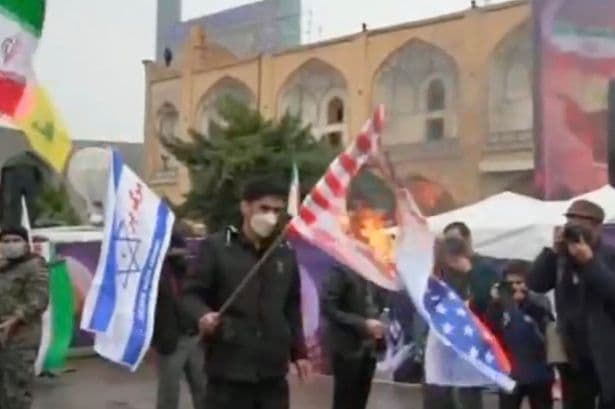US flag engulfed in flames during Al-Quds day amid ongoing conflict