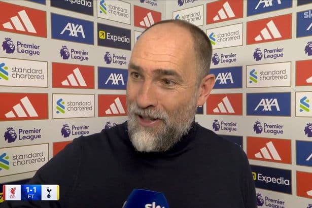Igor Tudor in tense Sky Sports interview after Liverpool draw as Spurs boss hits out at question