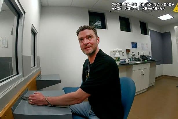 Justin Timberlake arrest footage is released as star complains he’s ‘being treated like a criminal’