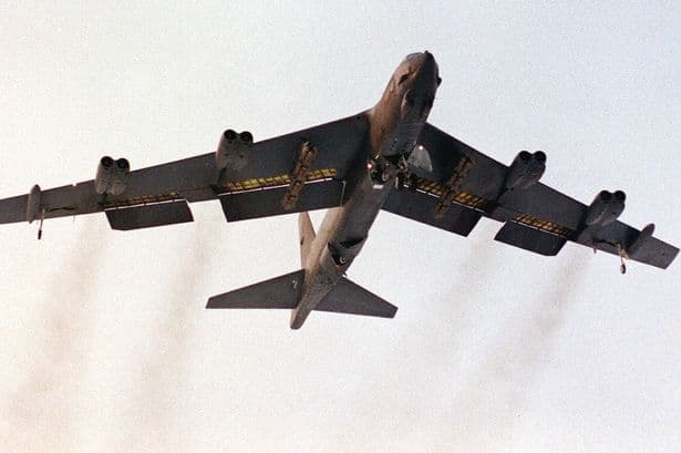 BREAKING: Massive US B52 bomber declares emergency over UK